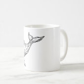 Minimalistischer geometrischer Wal-Becher Kaffeetasse (VorderseiteRechts)