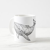 Minimalistischer geometrischer Wal-Becher Kaffeetasse (Vorderseite Links)