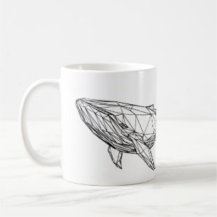 Minimalistischer geometrischer Wal-Becher Kaffeetasse