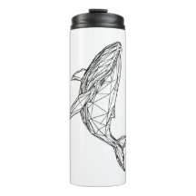 Minimalistischer geometrischer Wal-Thermal-Tumbler