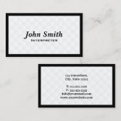 Minimalistischer Gerahmter Beruflicher Dolmetscher Visitenkarte (Vorne/Hinten)