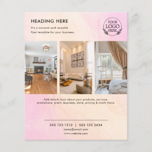 Minimalistischer Geschäftsmarketing-Flyer Logo & Flyer