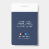 Minimalistischer Geschäftsmitarbeiter QR B Ausweis (Rückseite)