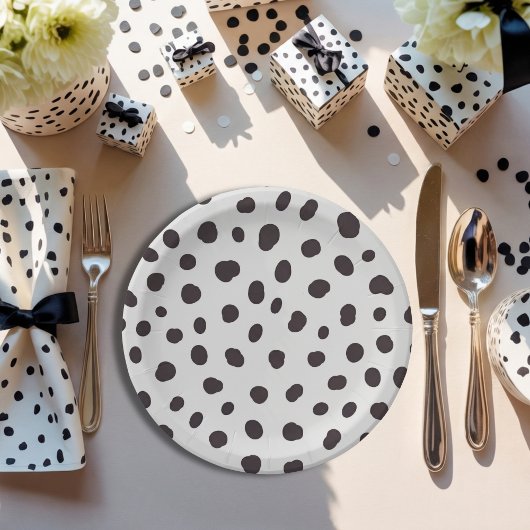 Minimalistischer geschlechtsneutraler Chic Dalmati Pappteller