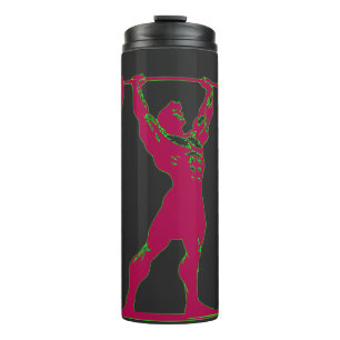 Minimalistischer Gewichtheber Anime-Gym-Hoodie S Thermosbecher
