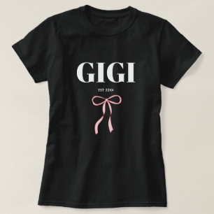 Minimalistischer GIGI Est süße Schleife rosa T-Shirt