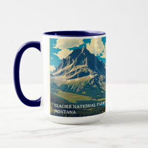 Minimalistischer Glacier-Nationalpark-Gipfel indiv Tasse
