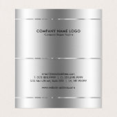 Minimalistischer glänzender Edelstahlhintergrund Visitenkarten (Innenseite Aufgefaltet)