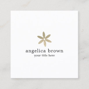 Minimalistischer Glitzer-Blumengeschäfts-Karte Quadratische Visitenkarte