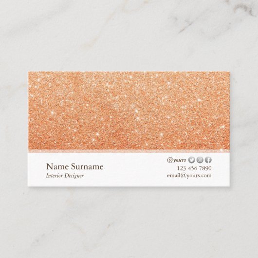 Minimalistischer Glitzer - Innenarchitekten - Visi Visitenkarte (Vorderseite)
