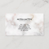 Minimalistischer Glitzer Marble Luxury Signature S Visitenkarte (Rückseite)