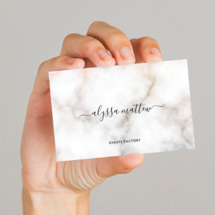 Minimalistischer Glitzer Marble Luxury Signature S Visitenkarte