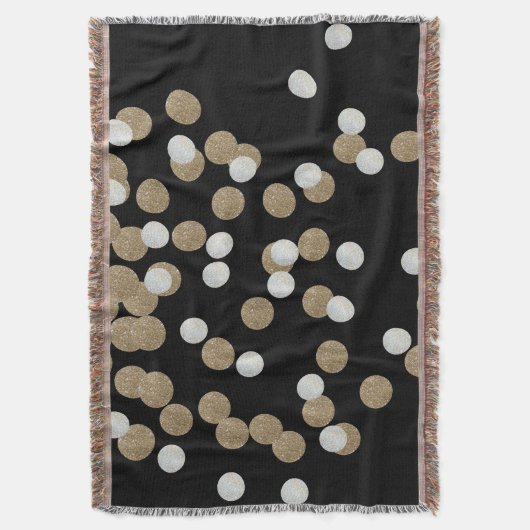 Minimalistischer Glitzer, schwarzer Champagnergold Decke (Vorderseite Vertikal)