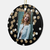 Minimalistischer Glitzer, schwarzer Champagnergold Keramik Ornament (Links)