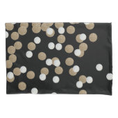 Minimalistischer Glitzer, schwarzer Champagnergold Kissenbezug (Vorderseite-Links)