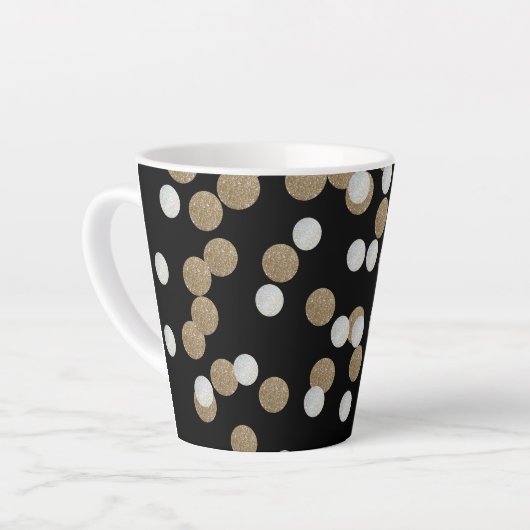 Minimalistischer Glitzer, schwarzer Champagnergold Milchtasse (Linke Ecke)