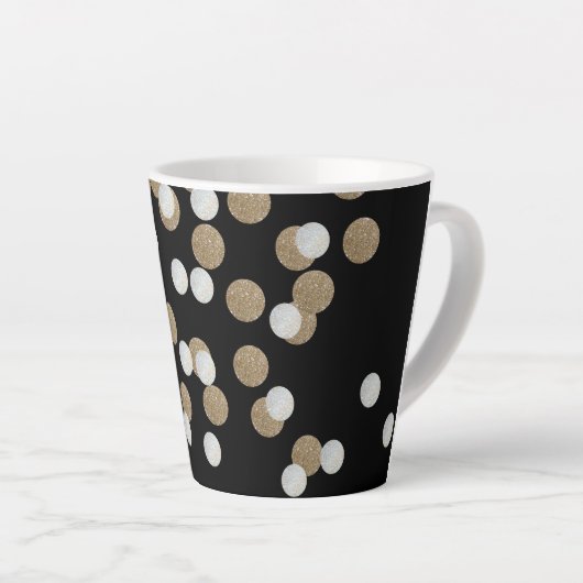 Minimalistischer Glitzer, schwarzer Champagnergold Milchtasse (Rechte Ecke)