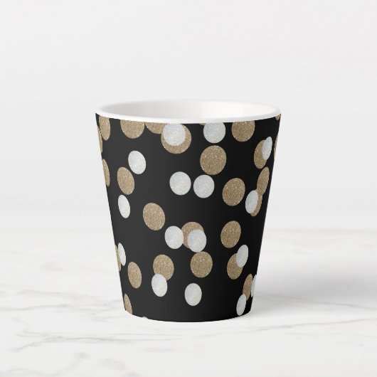 Minimalistischer Glitzer, schwarzer Champagnergold Milchtasse (Vorderseite)