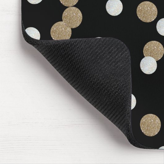 Minimalistischer Glitzer, schwarzer Champagnergold Mousepad (Ecke)
