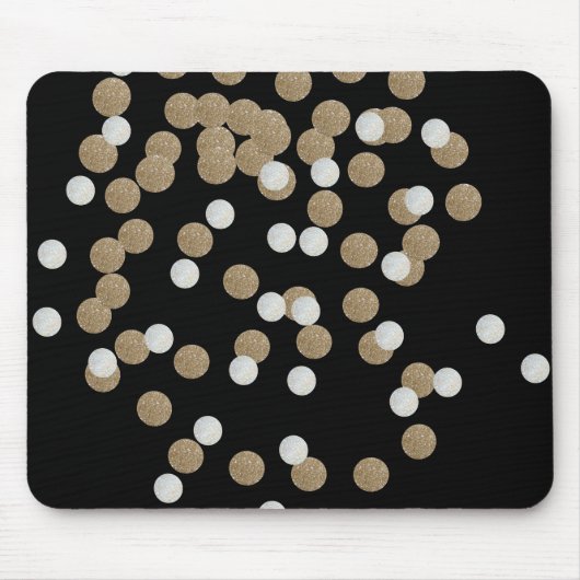 Minimalistischer Glitzer, schwarzer Champagnergold Mousepad (Vorne)