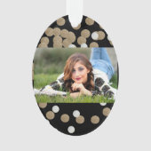 Minimalistischer Glitzer, schwarzer Champagnergold Ornament (Vorderseite)