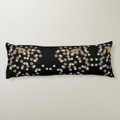 Minimalistischer Glitzer, schwarzer Champagnergold Seitenschläferkissen (Rückseite)