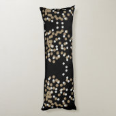 Minimalistischer Glitzer, schwarzer Champagnergold Seitenschläferkissen (Rückseite (Vertikal))