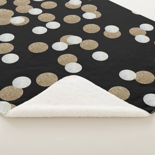 Minimalistischer Glitzer, schwarzer Champagnergold Sherpadecke (3/4)