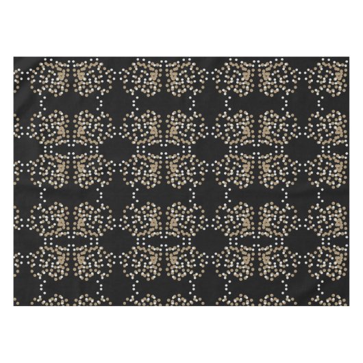 Minimalistischer Glitzer, schwarzer Champagnergold Tischdecke (Vorderseite (Horizontal))