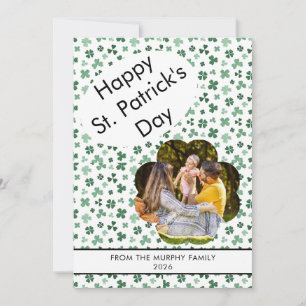 Minimalistischer Glücksklee St. Patrick's Day Foto Feiertagskarte
