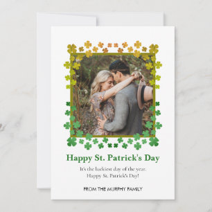 Minimalistischer Glücksklee St. Patrick's Day Foto Feiertagskarte