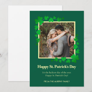 Minimalistischer Glücksklee St. Patrick's Day Foto Feiertagskarte
