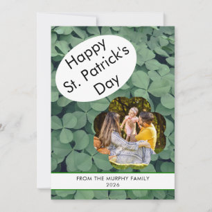 Minimalistischer Glücksklee St. Patrick's Day Foto Feiertagskarte
