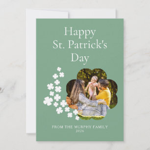 Minimalistischer Glücksklee St. Patrick's Day Foto Feiertagskarte