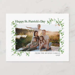 Minimalistischer Glücksklee St. Patrick's Day Foto Feiertagspostkarte
