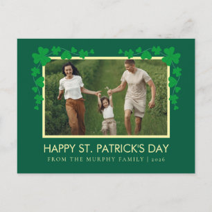 Minimalistischer Glücksklee St. Patrick's Day Foto Feiertagspostkarte