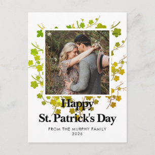 Minimalistischer Glücksklee St. Patrick's Day Foto Feiertagspostkarte