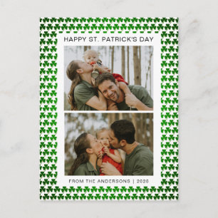 Minimalistischer Glücksklee St. Patrick's Day Foto Feiertagspostkarte