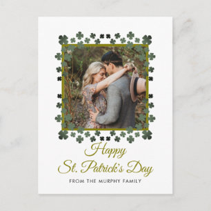 Minimalistischer Glücksklee St. Patrick's Day Foto Feiertagspostkarte