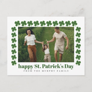 Minimalistischer Glücksklee St. Patrick's Day Foto Feiertagspostkarte