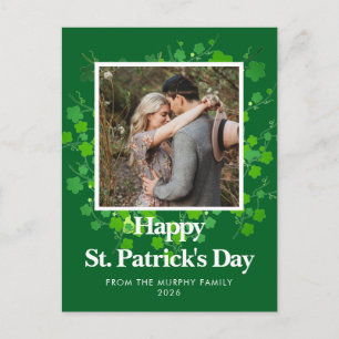 Minimalistischer Glücksklee St. Patrick's Day Foto Feiertagspostkarte