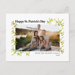Minimalistischer Glücksklee St. Patrick's Day Foto Feiertagspostkarte