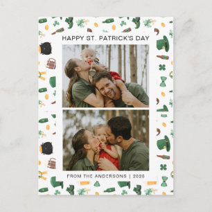 Minimalistischer Glückskleeblatt St. Patrick's Day Feiertagspostkarte