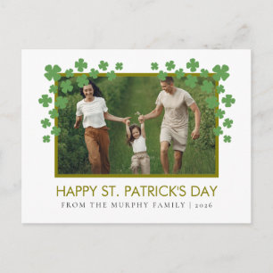 Minimalistischer Glückskleeblatt St. Patrick's Day Feiertagspostkarte