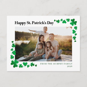 Minimalistischer Glückskleeblatt St. Patrick's Day Feiertagspostkarte