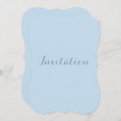 Minimalistischer, gmädchiger Strand pastellblau Einladung (Vorne/Hinten)