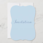 Minimalistischer, gmädchiger Strand pastellblau Einladung (Vorderseite)