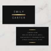 Minimalistischer Gold-Bar-Akzent Visitenkarte (Vorne/Hinten)