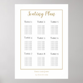 Minimalistischer Gold-Border-Design-Plan Poster