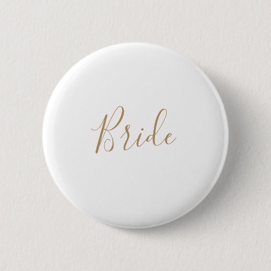 Minimalistischer Gold Braut Brautparty Button (Vorderseite)